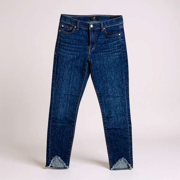7 For All Mankind Mid Rise Skinny Jeans - Picture 1 of 8